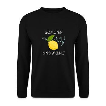 Ironic Quote Lemons and Music Notes Lemonade - Unisex Sweatshirt - black - Front - Alina (178cm) & Michal (187cm)