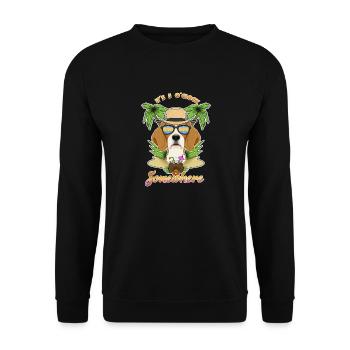 It Is 5 OClock Somewhere Drinking Beagle - Unisex Sweatshirt - black - Front - Alina (178cm) & Michal (187cm)