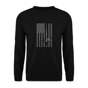Pêche Drapeau des États-Unis - Sweat-shirt Unisexe - noir - Devant - Alina (178cm) & Michal (187cm)