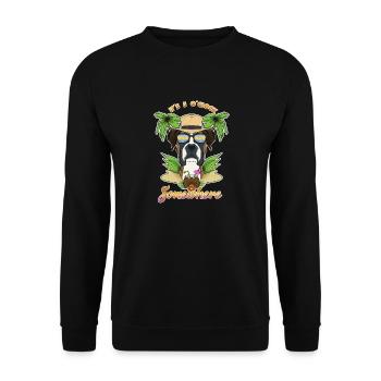 It Is 5 OClock Somewhere Drinking Boxer - Unisex Sweatshirt - black - Front - Alina (178cm) & Michal (187cm)