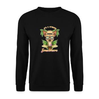 Il est 5 oclock quelque part en buvant du chihuahua - Sweat-shirt Unisexe - noir - Devant - Alina (178cm) & Michal (187cm)