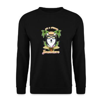 It Is 5 OClock Somewhere Drinking Husky - Unisex Sweatshirt - black - Front - Alina (178cm) & Michal (187cm)
