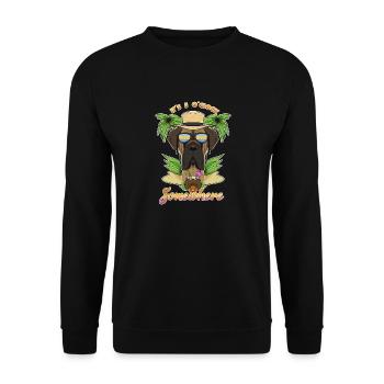 It Is 5 OClock Somewhere Drinking Mastiff - Unisex Pullover - Schwarz - Vorne - Alina (178cm) & Michal (187cm)