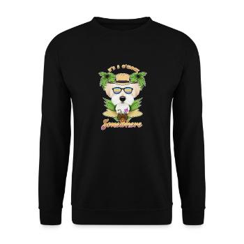 It Is 5 OClock Somewhere Drinking Maltese - Unisex Sweatshirt - black - Front - Alina (178cm) & Michal (187cm)