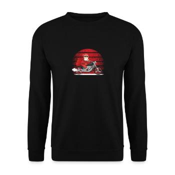 Cool Santa Claus Funny Christmas Riding - Unisex Sweatshirt - black - Front - Alina (178cm) & Michal (187cm)