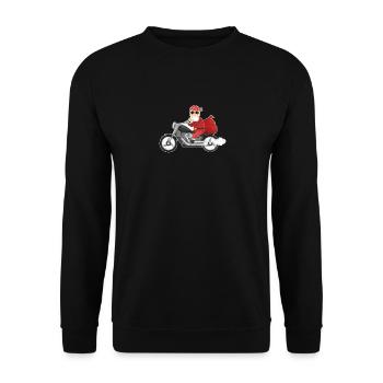 Cool Santa Claus Funny Christmas Riding - Unisex Sweatshirt - black - Front - Alina (178cm) & Michal (187cm)