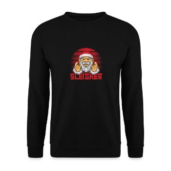 Weihnachtsmann Funny Frohe Weihnachten Rock Xmas - Unisex Pullover - Schwarz - Vorne - Alina (178cm) & Michal (187cm)