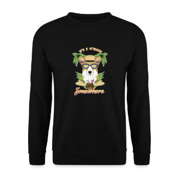 It Is 5 OClock Somewhere Drinking Welsh Corgi - Unisex Sweatshirt - black - Front - Alina (178cm) & Michal (187cm)