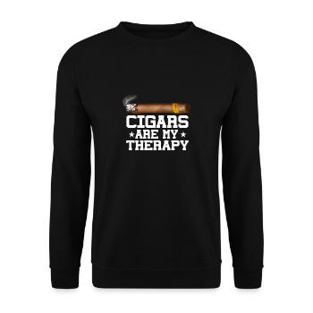 Les cigares sont ma thérapie Les fumeurs de cigares - Sweat-shirt Unisexe - noir - Devant - Alina (178cm) & Michal (187cm)