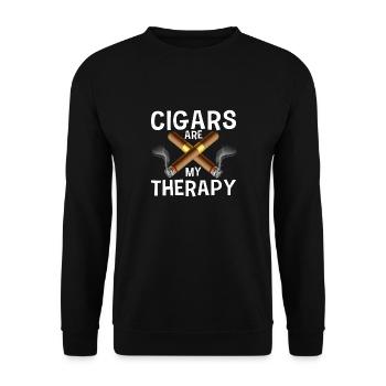 Les cigares sont ma thérapie Les fumeurs de cigares - Sweat-shirt Unisexe - noir - Devant - Alina (178cm) & Michal (187cm)