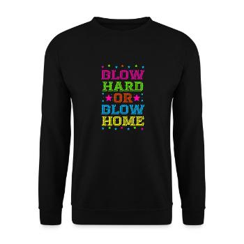Glow Hard Or Glow Home 70s 80s 90s Retro Party - Unisex Sweatshirt - black - Front - Alina (178cm) & Michal (187cm)