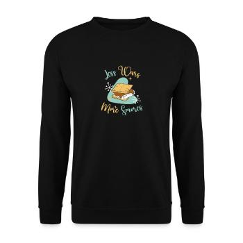 Moins de guerres Plus de Smores, drôle de feu de camp pour campeurs - Sweat-shirt Unisexe - noir - Devant - Alina (178cm) & Michal (187cm)