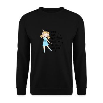 Auch Eine Prinzessin Haut Dir Mal Eine Rein - Unisex Pullover - Schwarz - Vorne - Alina (178cm) & Michal (187cm)