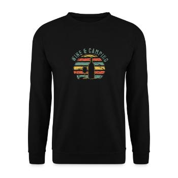 Camping Drinking Wine - Unisex Sweatshirt - black - Front - Alina (178cm) & Michal (187cm)