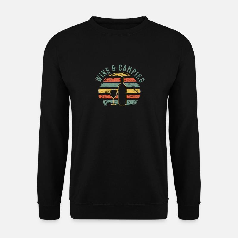 Camping Drinking Wein - Unisex Pullover - Schwarz