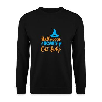 Halloween scary cat lady - humor - Unisex Sweatshirt - black - Front - Alina (178cm) & Michal (187cm)