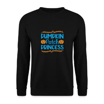 Kürbis-Patch-Prinzessin - Halloween-Humor - Unisex Pullover - Schwarz - Vorne - Alina (178cm) & Michal (187cm)