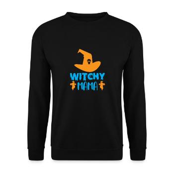 Hexische Mama - Halloween-Mama-Humor - Unisex Pullover - Schwarz - Vorne - Alina (178cm) & Michal (187cm)