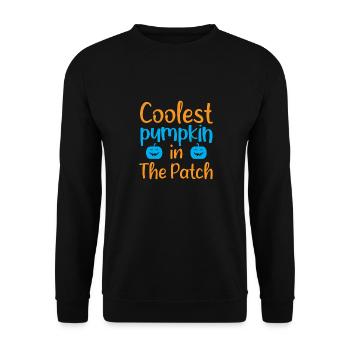 Coolster Kürbis im Pflaster - Halloween-Humor - Unisex Pullover - Schwarz - Vorne - Alina (178cm) & Michal (187cm)