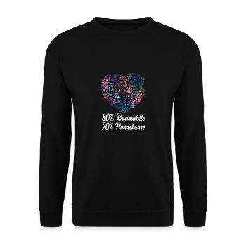 Coton Poils de chien Pattes Coeur - Dictons de chien - Sweat-shirt Unisexe - noir - Devant - Alina (178cm) & Michal (187cm)