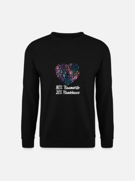 Baumwolle Hundehaare Pfoten Herz - Hunde Sprüche - Unisex Pullover - Schwarz