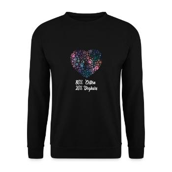 Coton Poils de chien Pattes Coeur - Dictons de chien - Sweat-shirt Unisexe - noir - Devant - Alina (178cm) & Michal (187cm)