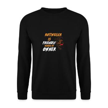 Rottweiler Geschenk für Hunde Fans Rottweiler - Unisex Pullover - Schwarz - Vorne - Alina (178cm) & Michal (187cm)