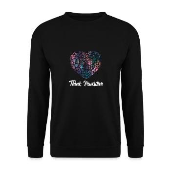 Think Positive ( Pawsitiv ) Dog Heart - Dictons pour chiens - Sweat-shirt Unisexe - noir - Devant - Alina (178cm) & Michal (187cm)