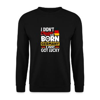 German Germany German Flag I Just Got Lucky Funny - Unisex Pullover - Schwarz - Vorne - Alina (178cm) & Michal (187cm)