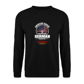 American Raised With German Roots German Germany - Unisex Sweatshirt - black - Front - Alina (178cm) & Michal (187cm)