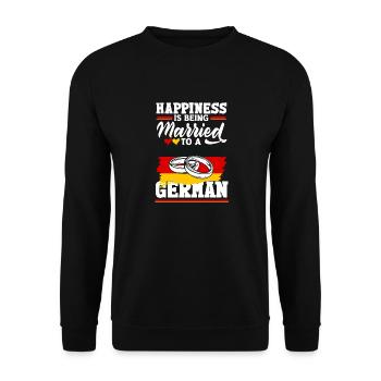Happiness Is being Married To A German Germany - Unisex Pullover - Schwarz - Vorne - Alina (178cm) & Michal (187cm)