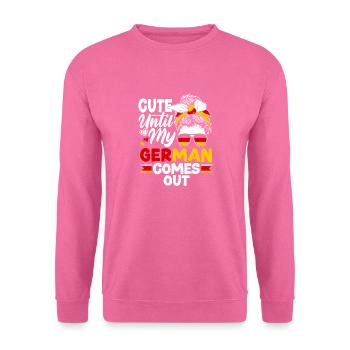 German Germany German Flag Cute Until My German - Unisex Pullover - Pink - Vorne