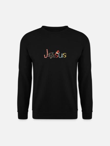 Jesus Zuckerstange Lustig Weihnachten Liebt Christ - Unisex Pullover - Schwarz