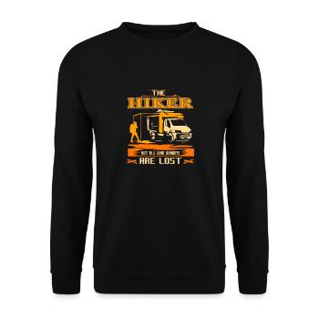 Le randonneur pas tous ceux qui errent sont perdus cool présent - Sweat-shirt Unisexe - noir - Devant - Alina (178cm) & Michal (187cm)