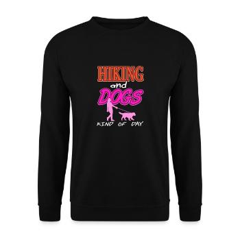 Randonnée et chiens est mon genre de thé de randonnée rétro de jour - Sweat-shirt Unisexe - noir - Devant - Alina (178cm) & Michal (187cm)