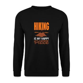 Vintage Hiking Is My Happy Place Awesome Hiker - Unisex Pullover - Schwarz - Vorne - Alina (178cm) & Michal (187cm)