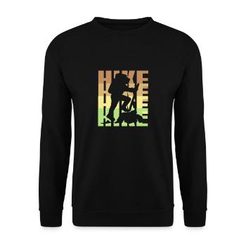 Retro HIKE Awesome Hiking T-Shirt Present Gift - Unisex Sweatshirt - black - Front - Alina (178cm) & Michal (187cm)