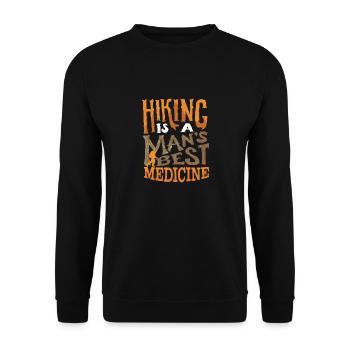 Hiking Is A Man's Best Medicine Awesome Hiker - Unisex Pullover - Schwarz - Vorne - Alina (178cm) & Michal (187cm)