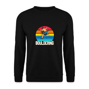 Thé Rétro Vintage Awesome Bouldering Designs - Sweat-shirt Unisexe - noir - Devant - Alina (178cm) & Michal (187cm)