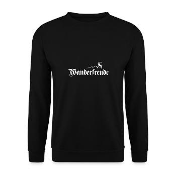 Wanderfreude Erzgebirge Wandern Berg - Unisex Pullover - Schwarz - Vorne - Alina (178cm) & Michal (187cm)