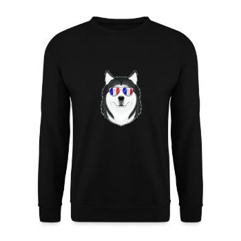 Husky France Sunglasses I French Flag - Unisex Pullover - Schwarz - Vorne - Alina (178cm) & Michal (187cm)