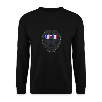 Newfoundland France Sunglasses I French Flag - Unisex Pullover - Schwarz - Vorne - Alina (178cm) & Michal (187cm)