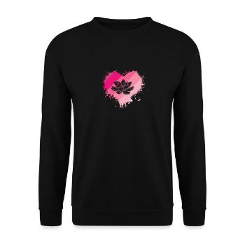 Lotus Flower Heart Plant Flower Lotus Flower - Unisex Sweatshirt - black - Front - Alina (178cm) & Michal (187cm)