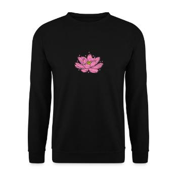 Lotus Flower Plant Lotus Flower Plant - Unisex Sweatshirt - black - Front - Alina (178cm) & Michal (187cm)