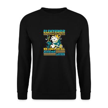 Elektriker - Sei nett zu mir - Elektroniker Lustig - Unisex Pullover - Schwarz - Vorne - Alina (178cm) & Michal (187cm)