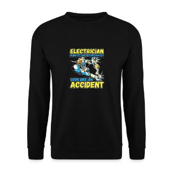 Électricien - Soyez gentil avec moi - Technicien en électronique Lustig - Sweat-shirt Unisexe - noir - Devant - Alina (178cm) & Michal (187cm)
