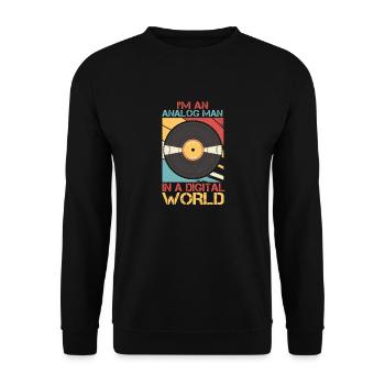 Je suis un homme analogique dans un monde numérique - Sweat-shirt Unisexe - noir - Devant - Alina (178cm) & Michal (187cm)