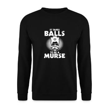 Murse Drôle d’infirmière il - Sweat-shirt Unisexe - noir - Devant - Alina (178cm) & Michal (187cm)
