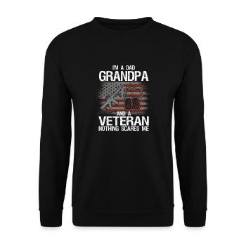 Ich Bin Ein Vater Opa Und Ein Erfahrener Vatertag - Unisex Pullover - Schwarz - Vorne - Alina (178cm) & Michal (187cm)