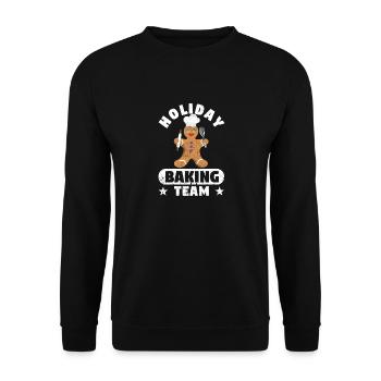 Holiday Baking Team Funny Gingerbread Man Christmas - Unisex Sweatshirt - black - Front - Alina (178cm) & Michal (187cm)